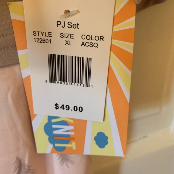 NWT pj set Bali cloud knit sand shell trees XL - Picture 3 of 11